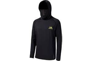 Bassdash UPF 50+ Men’s Long Sleeve Fishing Shirt with Mask UV Neck Gaiter Hoodie