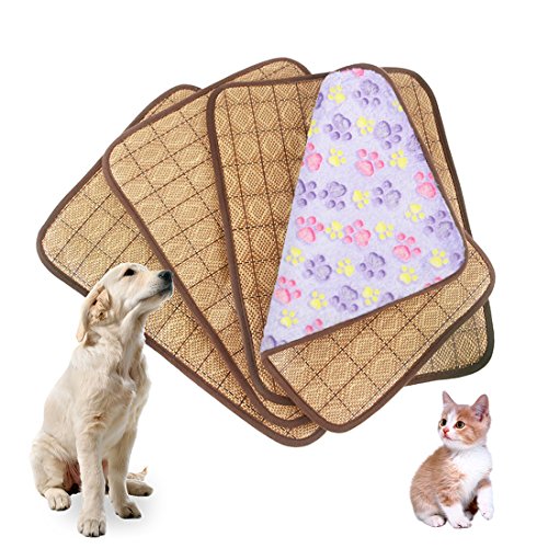 Idepet Colchoneta de refrigeración de doble uso para mascotas, para perros y gatos adultos y cachorros; cama de fibra de bambú para disipar el calor, apta para verano e invierno.