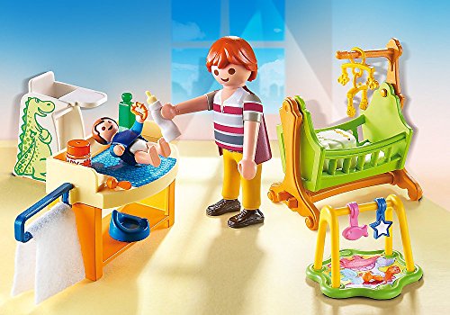 Playmobil Dollhouse 7pcs. set 5303 5304 5306 5307 5308 5309 5336 Romantic Dollhouse + Baby's Room with cradle + Colourful Nursery + Romantic Bathroom + Living Room with Fireplace + Parent's Bedroom + Built-in Kitchen with lounge