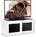 Produktbild Centurion Supports Nora Glanz Weiß mit Glanz Schwarz Beam-Thru Glasschiebetüren Fernfreundlich 26 "-52" LED / OLED / LCD TV Schrank