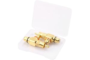 GALDOEP 2 Stück Cinch-Stecker auf zwei Buchsen Y-Cinch-Adapter RCA Splitter-Adapteranschlussfür Stereo-Audio oder AV-Video