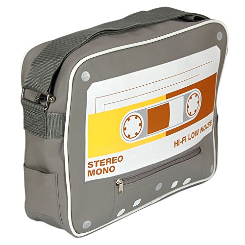 Cassette Tape Sports Bag with adjustable strap. Eye-catching design.