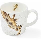 Portmeirion Home & Gifts MMMK5629-XS Mug-First Kiss (Giraffe), Bone