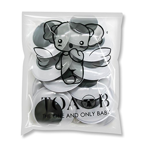 TOAOB Selbstklebend Wackelaugen Runde Schwarz Weiß 35mm DIY Scrapbooking Kunsthandwerk Spielzeug Zubehör Packung mit 30 Stück - 7