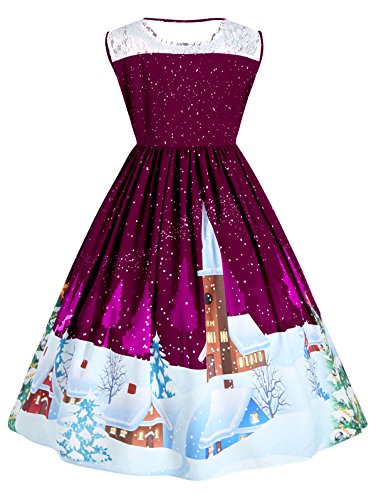 Womens Plus Size Christmas Sleeveless Round Neck Print Flared Cocktail |  Desertcart Gambia