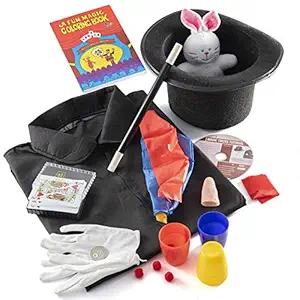 Prextex Kiddie Magician Role Play Costume and Tricks Set for Kids - Pretend Play Dress Up Set with Exciting Magic Trick Props and 1 Full Hour Training Instruction DVD