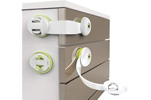 FYKERO Safety Cupboard Locks for Children-10 Pack, 3M with Adhesive Child Safety Lock, for Baby Proofing Kitchen Cabinets, Drawers, Appliances,Closet,Kitchen, Fridge and Oven,Trash