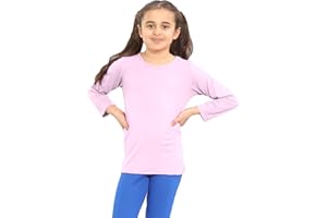janisramone® Kids T Shirts - Casual Boys Long Sleeve T Shirt - Round Neck Girls School Shirts, Stretchy Comfortable Boys Girls Long Sleeve Top