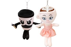 GNHG 2 Pezzi Peluche Italian Brainrot con Portachiavi, Brainrot Ballerina Capuchina e Cappuccino Assasino, Giocattolo Morbido e Divertente, Pupazzo da Collezione per Bambini, Adulti e Appassionati