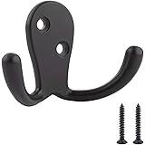 Amazon Basics ganci per accappatoio, piatto, AB4900-FB, Set da 5, Nero Opaco