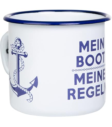 Samunshi® Tasse „Ich Denke An Mein Boot“ – 300 Ml, Keramik, Schwarz-weiß, Spülmaschinengeeignet