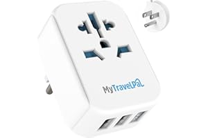 UK to US Plug Adaptor With 3 USB | UK Safety Standards | MyTravelPal® UK To USA Plug Adapter With USB | American Plug Adapter UK to US | UK To US Plug Adapter | USA Mexico Canada Thailand