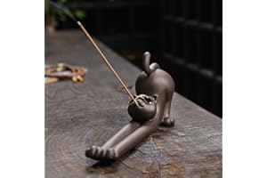 Simcat Incense Stick Holders Ash Catchers - Ceramic Cute Incense Holder - with 30pcs Incense Sticks -Incense Burner Holder for Yoga Meditation Home Fragrance Decor (Cat)