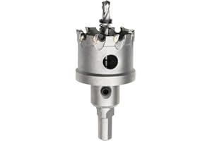 Meccion Foret de Scie Cloche en Métal, Coupeur de Trou de Dents en Carbure de Tungstène pour Tôle D'acier Inoxydable, Métal, Alliage, Fer, Bois (42mm)