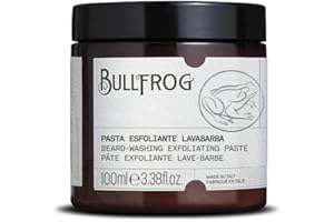 Bullfrog Pasta Esfoliante Lavabarba 100ml - Deterge in Profondità la Barba - Regala un Aspetto Lucido Ordinato - Fragranza con Note di Lavanda, Muschio di Quercia e Vetiver - Made in Italy