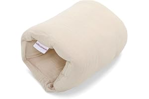 HOBEA-Germany Ministillkissen Arm-Stillkissen kleines Stillkissen für unterwegs Stillmuff Reisestillkissen in verschiedenen Designs, Modell: Musselin beige