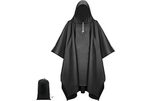 UTEFIF Poncho Impermeabile Multi-Funzionale 3-in-1 con Cappuccio Riutilizzabile Antipioggia Coperta da Picnic Tenda per Uomo e Donna