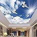 Produktbild Mddrr Blauer Himmel Und Weiße Wolken Taube Decke Wandbild Tapete Wohnzimmer Thema Hotel Schlafzimmer Hintergrund Wand Dekor Decke 3D Fresken-140X100cm