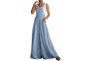 Godathe Damen Jeans Latzhose Boyfriend Denim Weitem Bein Jumpsuit Jeans Casual Lose Overall Hose Lange Baggy Sommeroverall Jeanslatzhose Romper