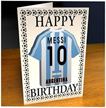 SOUTH AMERICA - COPA AMERICA - FIFA INTERNATIONAL FOOTBALL TEAMS - FOOTBALL SHIRT GREETING CARDS - ANY NAME, ANY NUMBER, ANY TEAM !!! (ARGENTINA INTERNATIONAL FOOTBALL TEAM BIRTHDAY CARD)