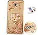 Produktbild ISENPENK Samsung Galaxy S6(2105)/S6 Duos Ring Hülle,Ultra Slim Soft TPU Silikon Pattern Transparent Schutzhülle,3D Bling Glitzer Strass Durchsichtig Weichem Silicone Thin Handy Hülle,Butterfly Blume Kristall Diamant Glänzend Stoßdämpfend Spiegel Schutz Crystal Case Tasche Etui Bumper mit Diamant Ring Halter Ständer Standfunktion Wasserdicht Case für Samsung Galaxy S6(2105)/S6 Duos 5.1 Zoll-[katze golden]+Panzerglas Folie/ Display foile/ Schutzfolie