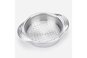 RZCIN Silver Stainless Steel Food Can Strainer Sieve Metal Tuna Press Filter Canning Lid Colander Oil Drainer Kitchen Tools for Beans Vegetables