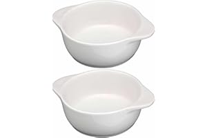 MYGRTFAM Round Ceramic Baking Dish Set Of 2 with Handles Oven To Table Ideal for Lasagne/Pie/Casserole/Tapas (5x 14x 19cm/8.5inch) Blue White