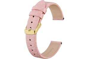 BISONSTRAP Bracelets de Montre en Cuir, Bandes de Remplacement Souples avec Boucle Polie, 10mm 12mm 14mm 16mm 18mm 19mm 20mm