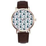 Luckhome Damen Uhr Mit Lederarmband In Graphite Frau Mode Leder Band Analog Quarz Runde Armbanduhr Uhren Neuer Trend Gürteluhr(Kaffee)