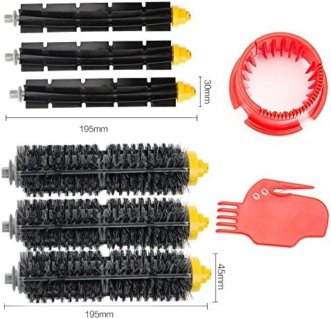 Followhe Art 8pcs Bristle Brush Kit Parts Accessories for irobot roomba 600 and 700 Series