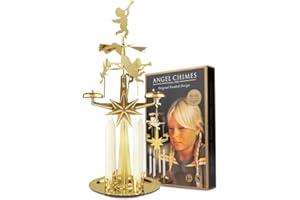 Oryginalne mosiężne szwedzkie Angel Chimes i 4 świece – wirujące świąteczne dzwonki