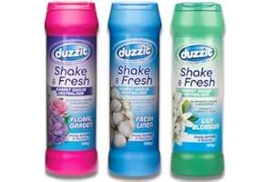 KAIV GOODS LTD Shake and vac Carpet Carpet Odour Eliminator Pack of 3 - Freshen Your Home with Long-Lasting Scents! (Lily Blossom, Fresh Linen, Floral Garden)