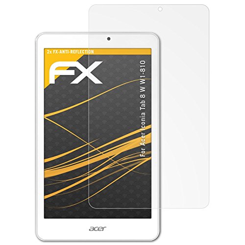 atFoliX Screen Protector compatible with Acer Iconia Tab 8 W W1-810 Screen Protection Film, anti-reflective and shock-absorbing FX Protector Film (2X)