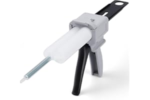 HOVIN Pistola Epossidica - Pistola per Colla Erogatrice 50 ml,Pistola Erogatrice per Miscelazione Rapporto 1:2 AB, Pistole Applicatrici Manuali 50ml-1:1/1:2 Erogatore Epossidice per Pistole(con 7 accessori)