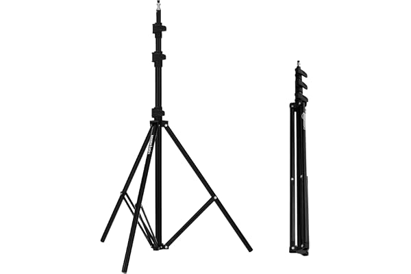 Amazon Basics Heavy 9 feet Portable Tripod Light Stand for Ring Light, Reflector, Diffuser and Studio Photography (Black)
