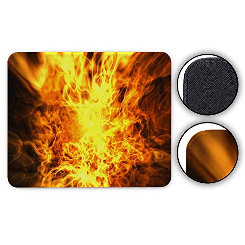 Feuer 10019, Lava, Designer Leder Mousepad Unterlage Mauspad Maus-Pad Stark Anti Rutsch Unterseite für Optimalen Halt mit Lebhaftes Motiv Kompatibel mit allen Maustypen (Kugel, Optisch, Laser)Ideal für Gamer und für Grafikdesigner. - 2