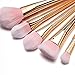 Morning7 Professional 7Pcs Metal Eyeshadow Foundation Eyebrow Brush Makeup Brushes Tool Set (Rose Golden)
