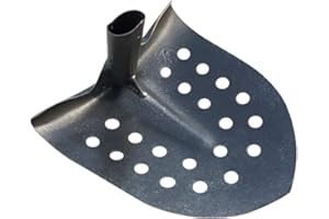 OUGPIU Siebschaufel,Karbonstahl Entwässerungsleckspate Schlammschaufel Abflussschaufel Kanalisation für Die Bepflanzung Und Umpflanzung Von Gärten Zur Abwasseraufbereitung,Schmutzwasserwerkzeug (Rund)