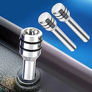 AUTO MT 2PC Aluminum Interior Door Lock Knob Pull Pin Universal for Car SUV Van Truck (Silver 2PC Door Lock PIN)