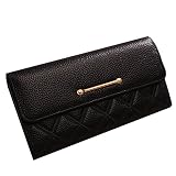 91110106MA0064BL22 Ledertasche Korn Metall Dekoration Geschenke Vertraglich Joker Durable Geldbörse Damen Lady Fashion Tasche (Farbe : Schwarz)