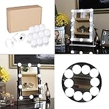 TopDirect Hollywood Style LED Vanity Mirror Lights Kit with Dimmable Light Bulbs, Lighting Fixture Strip for Makeup Dressing Table Vanity Set Mirrors, 10 LED / 13.5ft