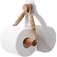 TentHome Toilettenpapierhalter Aus Holz & Jute-Seil – Rustikale Wandhalterung, Platzsparend, Für Bad & Küche