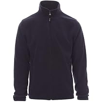PAYPER Nepal Felpa Pile Uomo E Donna - Giacca Blouson Con Zip, Tasche Laterali, Collo Alto, Blu Navy, 3XL