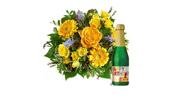 Flowers Delivered Surprise Happy Birthday Champagne Amazon De Garden