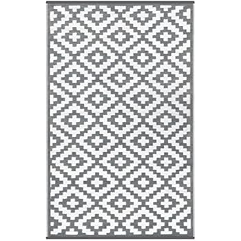 Green Decore 120 X 180 Cm Nirvana Intérieur Extérieur Léger Tapis Ecologique Réversible Gris Blanc