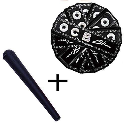 ledermodefashion 8X OCB Slim Black Premium King Size - Cuadernos, Papel Largo, Color Negro