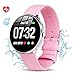 Price comparison product image GOKOO Smart Watch for Women 45mm with All-Day Heart Rate Blood Pressure Sleep Monitor Waterproof Calorie Counter 1.3 inch Touchscreen Leather,Pink