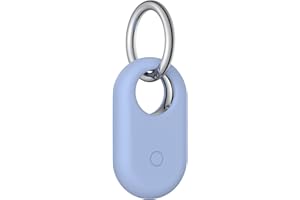 Meliya Custodia per Samsung Galaxy SmartTag2, Silicone Custodia per Samsung Smart Tag 2 (2023) con Portachiavi, per Portabagagli Zaino Pet (Blu cielo)