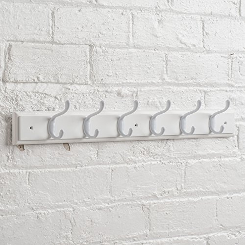 Maine Trading Co Garderobe – 6 weiß Haken auf weiß Holz Board - 2