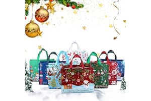 Anyingkai 8 pezzi Borse Natalizie Conmaniglia, Pieghevolesacchetti Regalo Natale, Impermeabilebuste Regalo Natale, Sacchetti Natalizi Per Regaliportatile, Borse Per Regali Di Nataleriutilizzabile